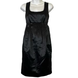 MICHAEL KORS Black LBD Little Black Sleeveless Pleated Cocktail Lined Dress sz 2